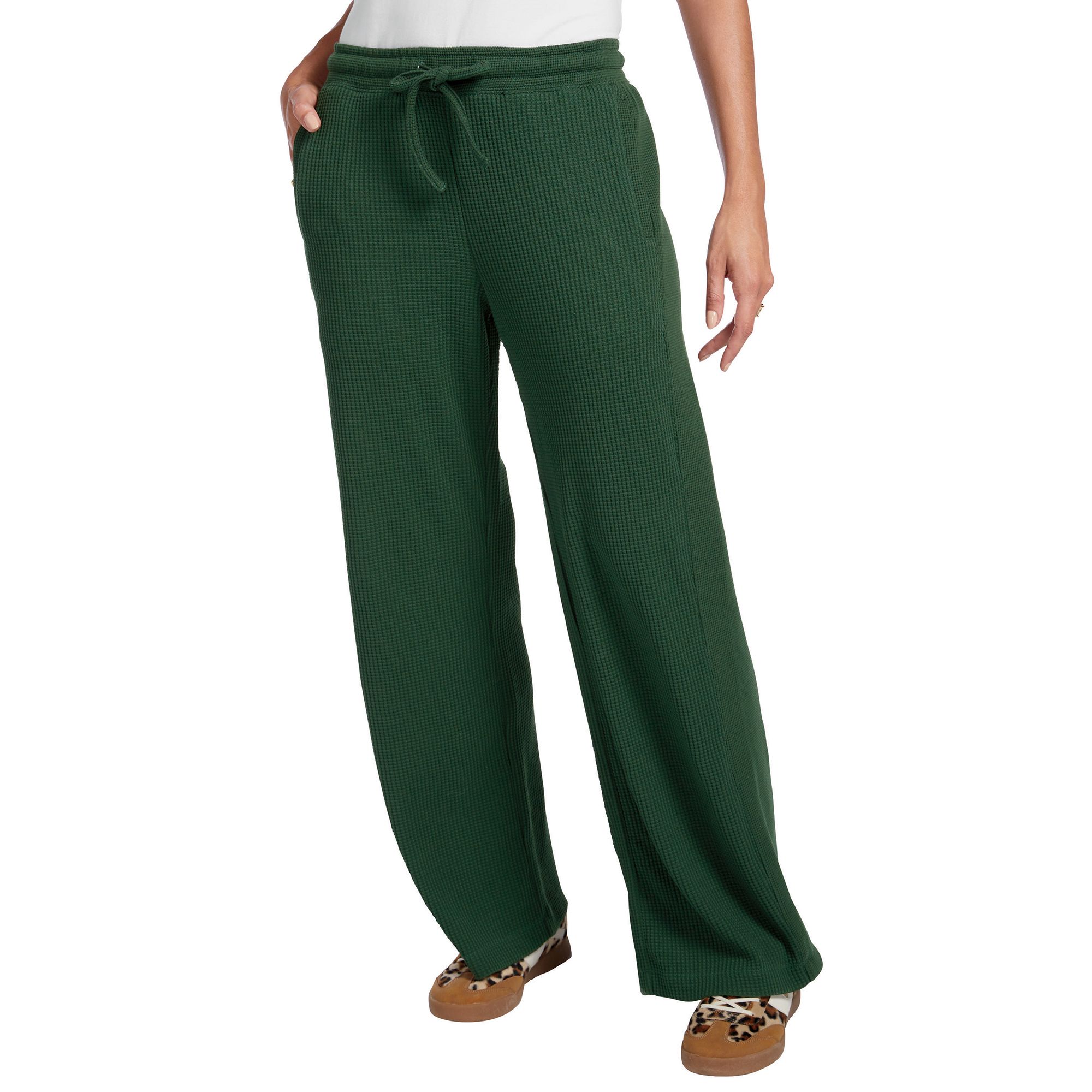 Masseys® Waffle Knit Wide Leg Pant | Masseys