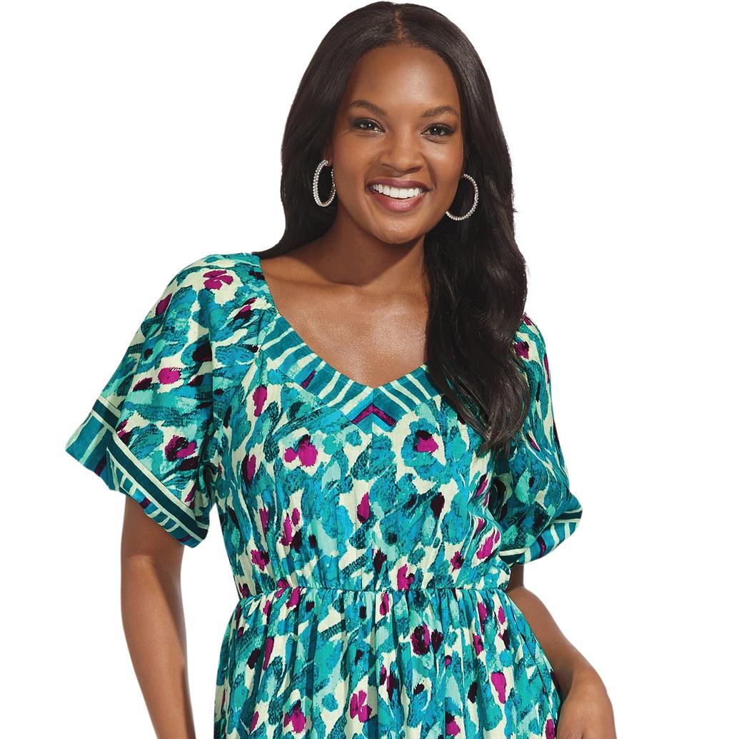 Masseys Bubble Sleeve Hem Midi Dress | Masseys