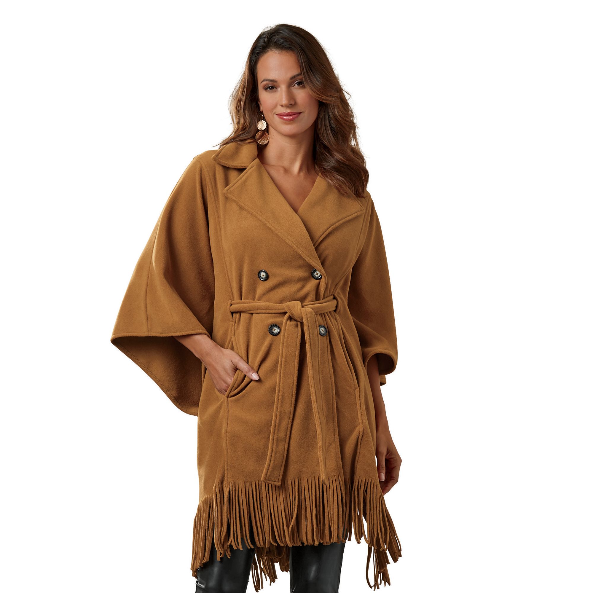 Masseys Collared Poncho Coat - Color Out of Stock | Masseys