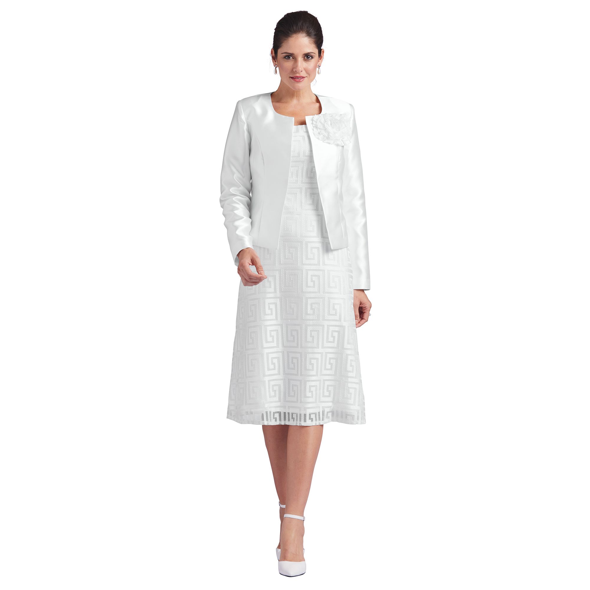 Masseys® Geometric Dress with Jacket | Masseys
